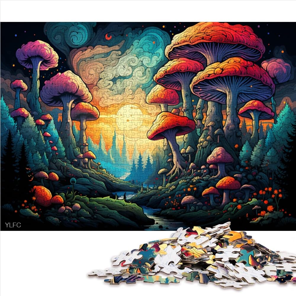 Puzzle para niños, mundo de hongos, rompecabezas de 2000 piezas, 27,56 x 39,37 pulgadas, rompecabezas de mapa gris, adecuado para adultos y niños a partir de 14 años, gran regalo para adultos