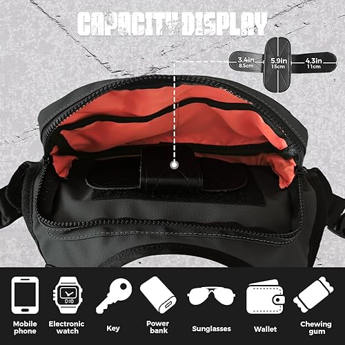 Miniatura 4 de Bolsa de pecho resistente al agua al aire libre para hombres, paquete táctico EDC con soporte para teléfono integrado, bolsa de pecho ligera para