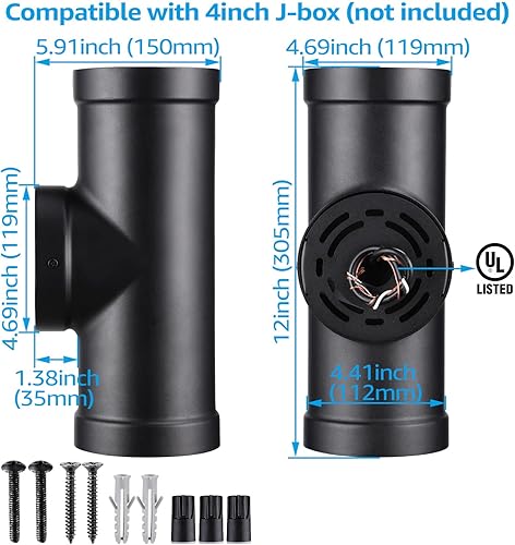 Miniatura 6 de LEONLITE Luces LED de 12 pulgadas cilindro hacia arriba hacia abajo luz de pared moderna para exteriores de 24 W 120-277 V 1500 lm IP65 impermeable