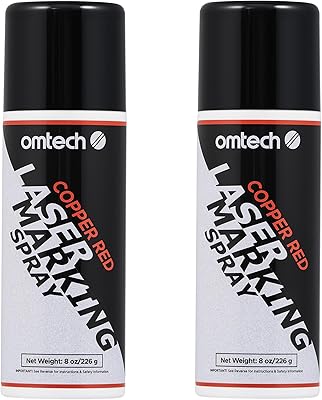 OMTech Laser Marking Spray,2X 8oz Red Laser Marking Spray for CO2 Laser Engravers, Red Spray for Laser Engraving Stainless Steel