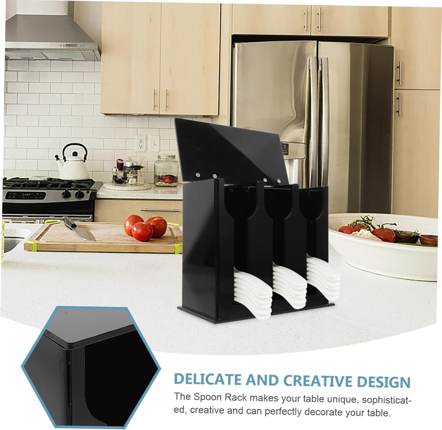 ULTECHNOVO Cutlery Holder Ceramics Utensil Holder Kitchen Scoop Rack Spoon Storage Stand Tableware Rack