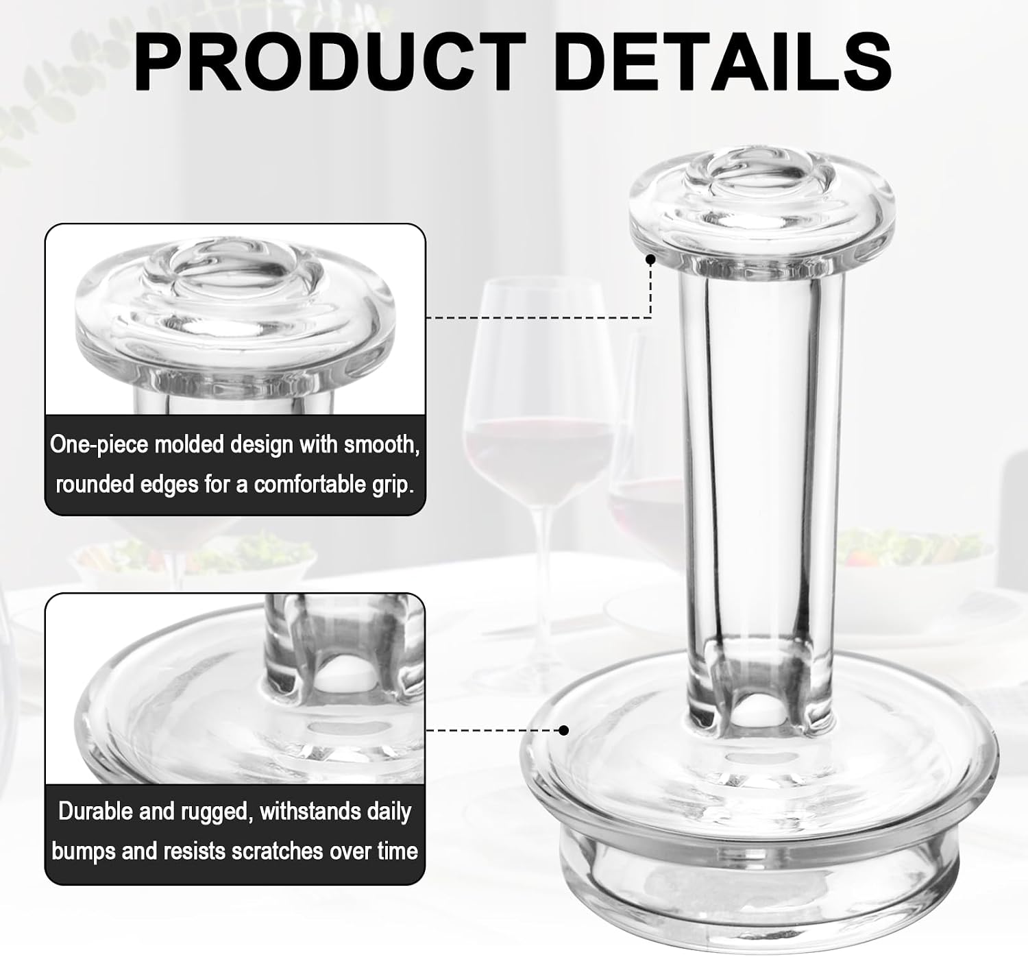 Dry Glass for Decorative Bottle Top, Glass Wine and Beverage Bottle Stopper