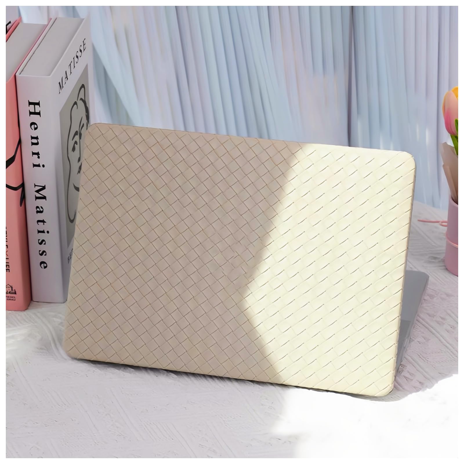 Photo 1 of BYCeKe Woven Case for MacBook Pro 13 inch Case 2025-2016 A2338 M1 A2251 A2289 A2159 A1989 A1708 A1706,for MacBook Pro M2 Protective Leather Woven Textured Case&Keyboard Cover for Mac Pro13,Boho Beige