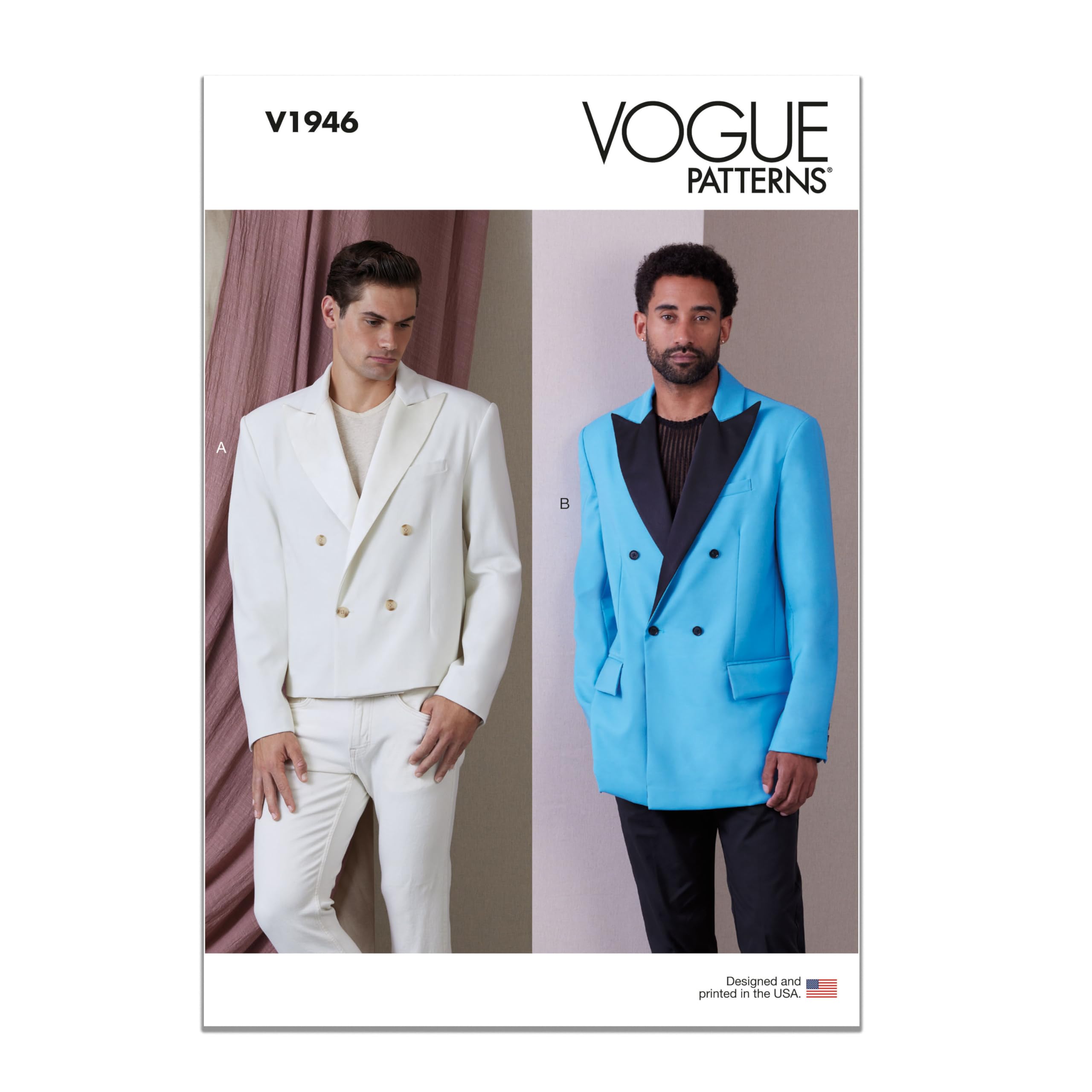 Vogue Patterns Men's Jacket Pattern V1946MXX Sizes 40-42-44-46, Multicolour