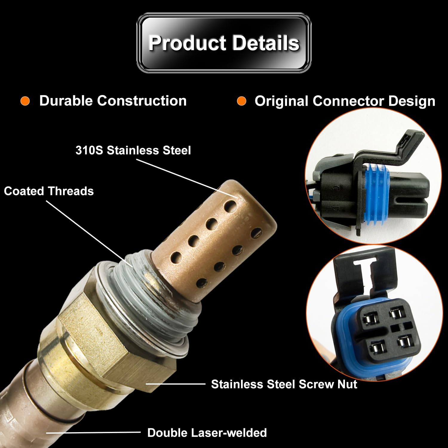 4pc Upstream & Downstream O2 Oxygen Sensor Fit for 2006 Chevy Avalanche 1500 Silverado 1500 Suburban 1500 Tahoe 5.3L, Oxygen O2 Sensor Replaces OE# 234-4087 234-4251