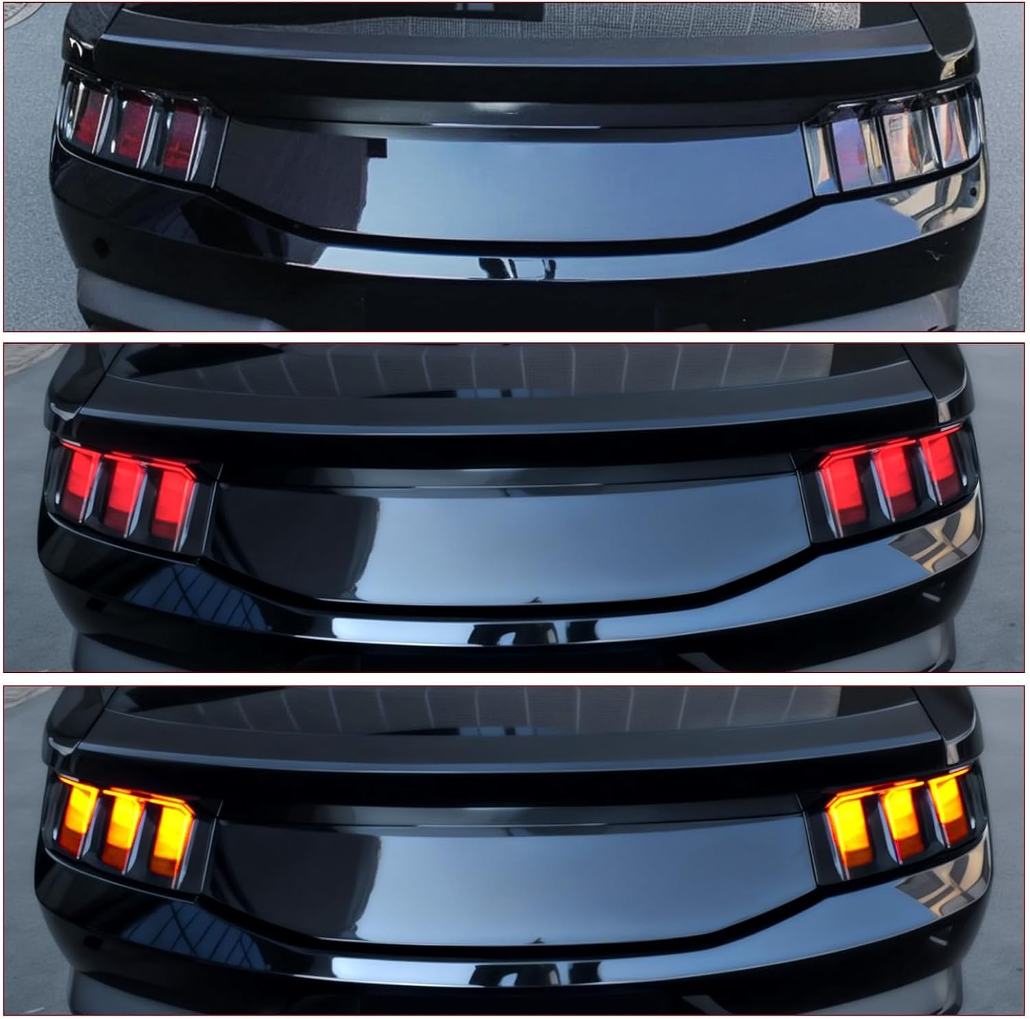 GearUp Tail Light Covers for Ford Mustang 2024 2025 Smoke Tail Lamp Cover