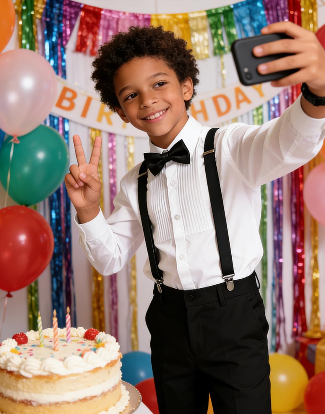 Boy Formal Suit Set Toddler Boy Suspender Outfit