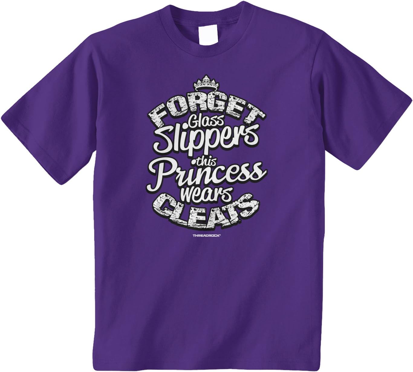 Threadrock Big Girls' This Princess Wears Cleats Youth T-Shirt