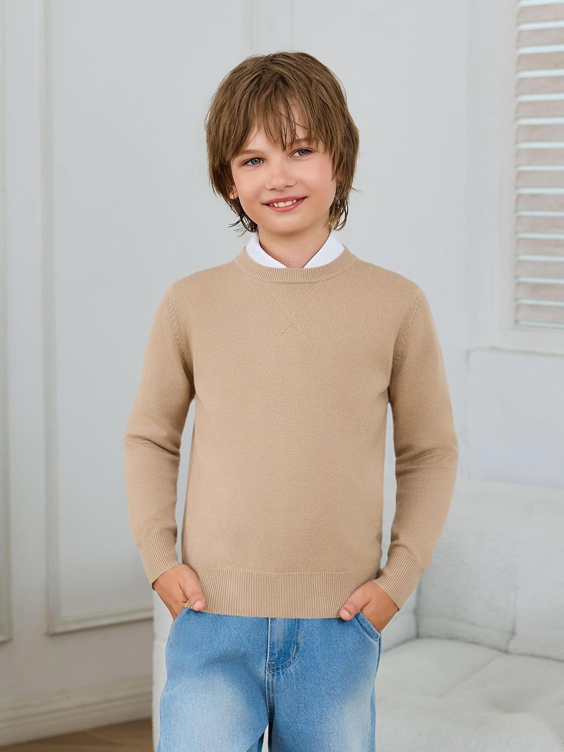 Haloumoning Boys Sweater Kids Casual Crewneck Long Sleeve Pullover Tops Fall Fashion Clothes 5-14 Years - Image 2