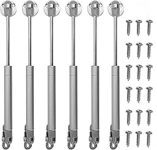 KEILEOHO 6 PCS Hydraulic Support Cabinet Hinge, 100N Soft Close Gas Strut Lift Support Cabinet Hinges with Mounting Hardware for Kitchen, Cupboard