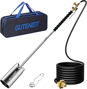 Portable Propane Torch Burner Weed Torch with Storage Bag, High Output 900,000 BTU Blow Torch with 10FT Hose and Flint Striker, Heavy Duty Flame Weeder for Garden Wood Roofing Snow Road Charcoal