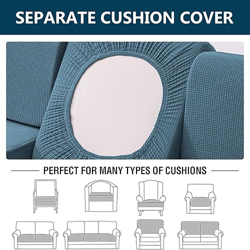 Miniatura 4 de Fundas de cojín para asiento de sofá, fundas de cojín impermeables para sofá, fundas de cojín elásticas para cojines individuales para respaldo