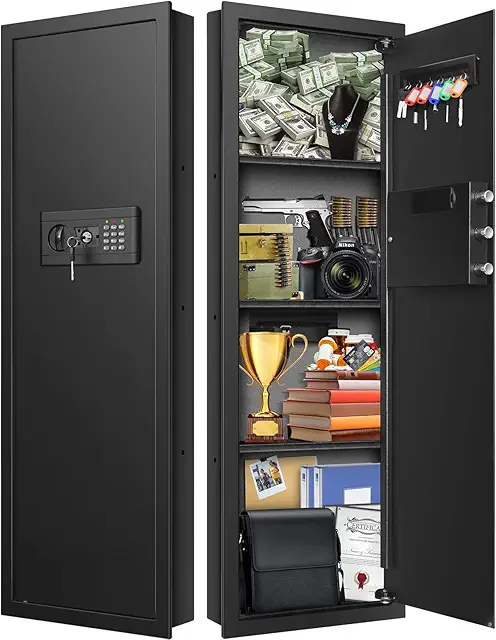 GHJGAGE 43.5" In-Wall Gun Safe with Digital Keypad - Hidden Fireproof Security