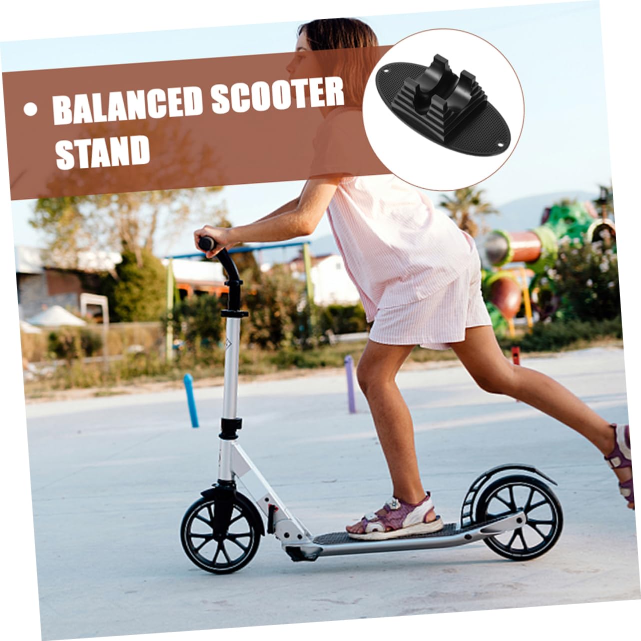 BESTonZON 3 Stück Rollerbodenhalterung aus PC für Scooter und Kinderfahrrad