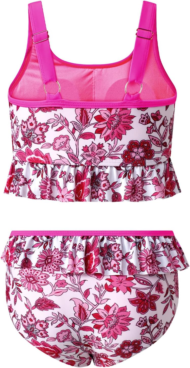 blibean Teen Girl Swimsuits Two Piece Bikini Sets with Chest Pad Size 6-15 Years - Image 5