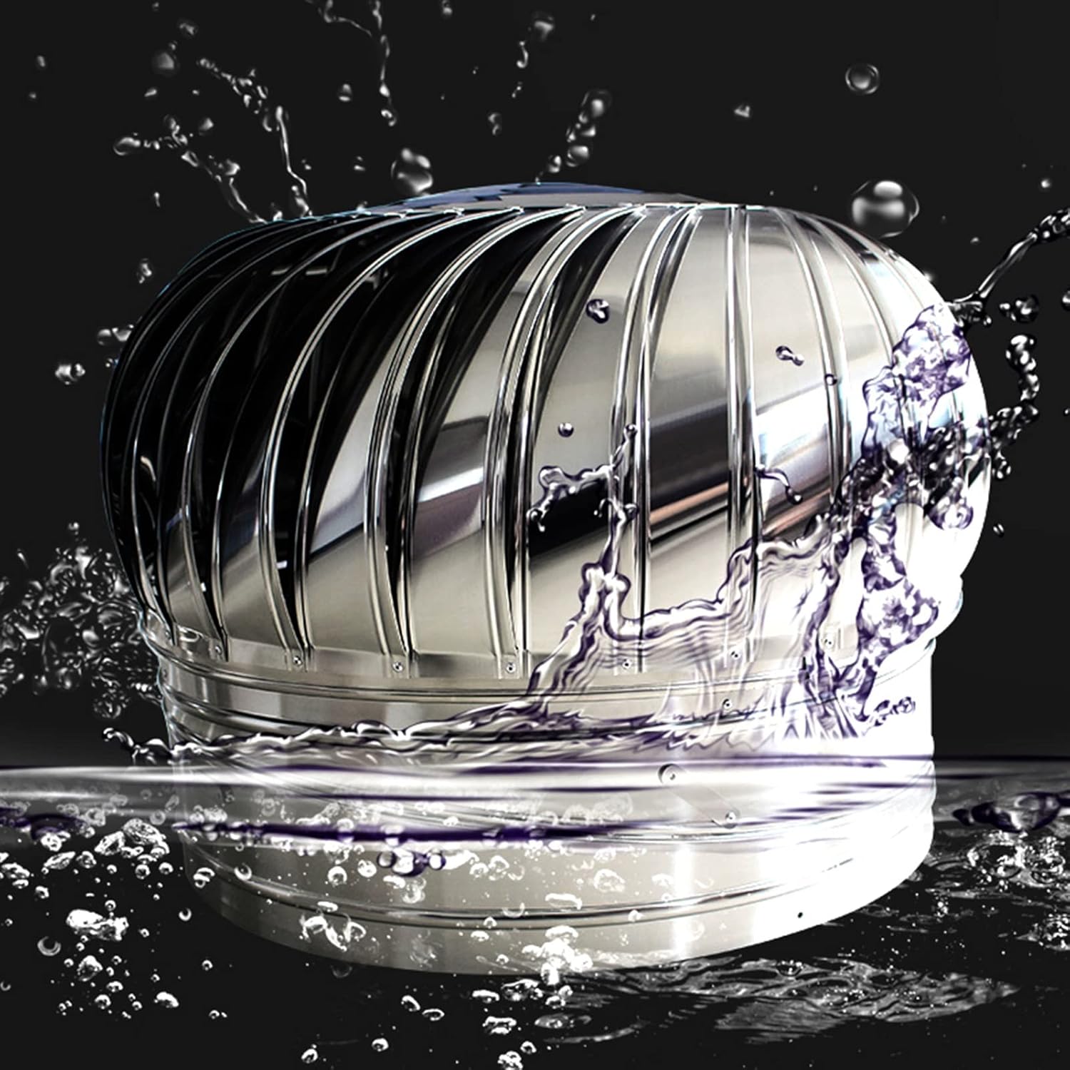 7.9 Inch Roof Turbine Ventilator, Stainless Steel Roof Vent Hood for Ducts, Chimneys and Roofs, Waterproof Vent Cap (Size : 150mm)