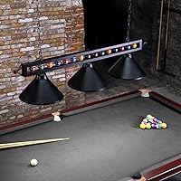 Vista 8 de Wellmet 3 luces de mesa de billar, iluminación de mesa de billar de 59 pulgadas para mesa de 7 a 8 pies, moderna lámpara colgante de isla de cocina