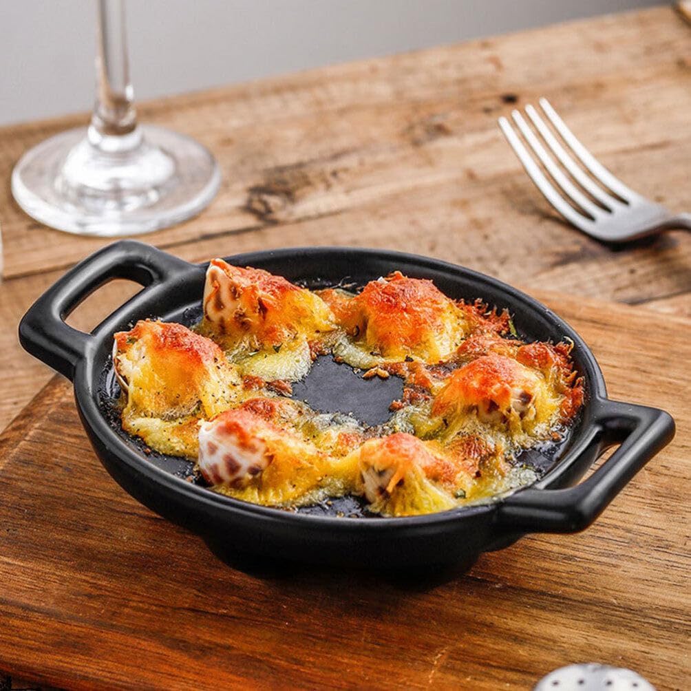 STOBAZA Escargot Baking Plate Handles Ceramic Snail Dish for Home Restaurant Use Wear-resistant Design for Baking Seafood Escargot Capacity for Family Serving