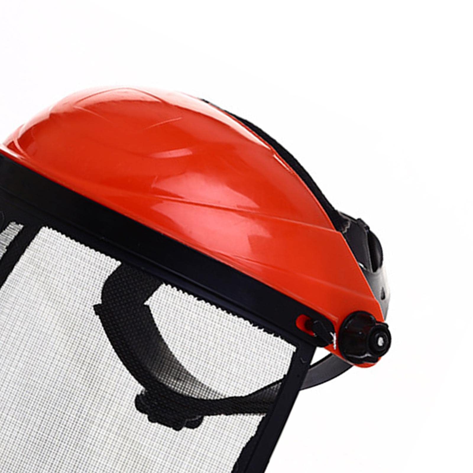 Casco Protector Para Motosierra Con Visera De Malla - Incluye Orejeras, Color Rojo, Ajustable Y Ligero