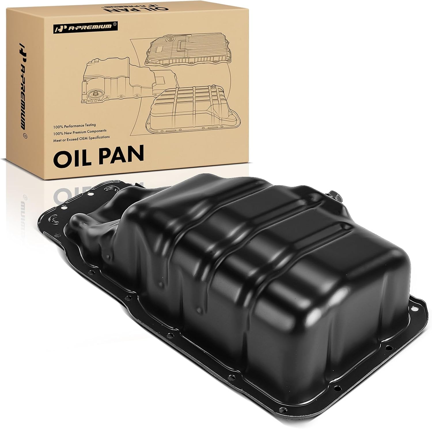 A-Premium Engine Oil Pan Sump with Drain Plug Compatible with Hyundai Elantra 2011-2015 Elantra Coupe GT Tucson Kia Forte Forte Koup Forte5 Soul 1.8L 2.0L