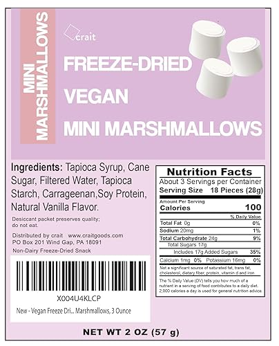 Miniatura 2 de Mini malvaviscos veganos liofilizados - Mini malvaviscos veganos liofilizados, 2.5 onzas