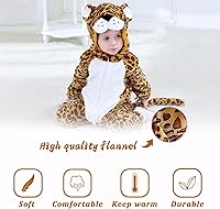 Vista 26 de TONWHAR - Mameluco con capucha, fantástico disfraz infantil de varios animales, como tigre o dinosaurio Multi