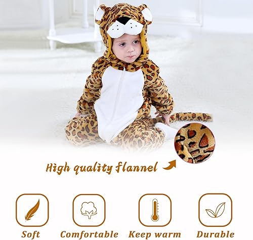 Miniatura 26 de TONWHAR - Mameluco con capucha, fantástico disfraz infantil de varios animales, como tigre o dinosaurio Multi