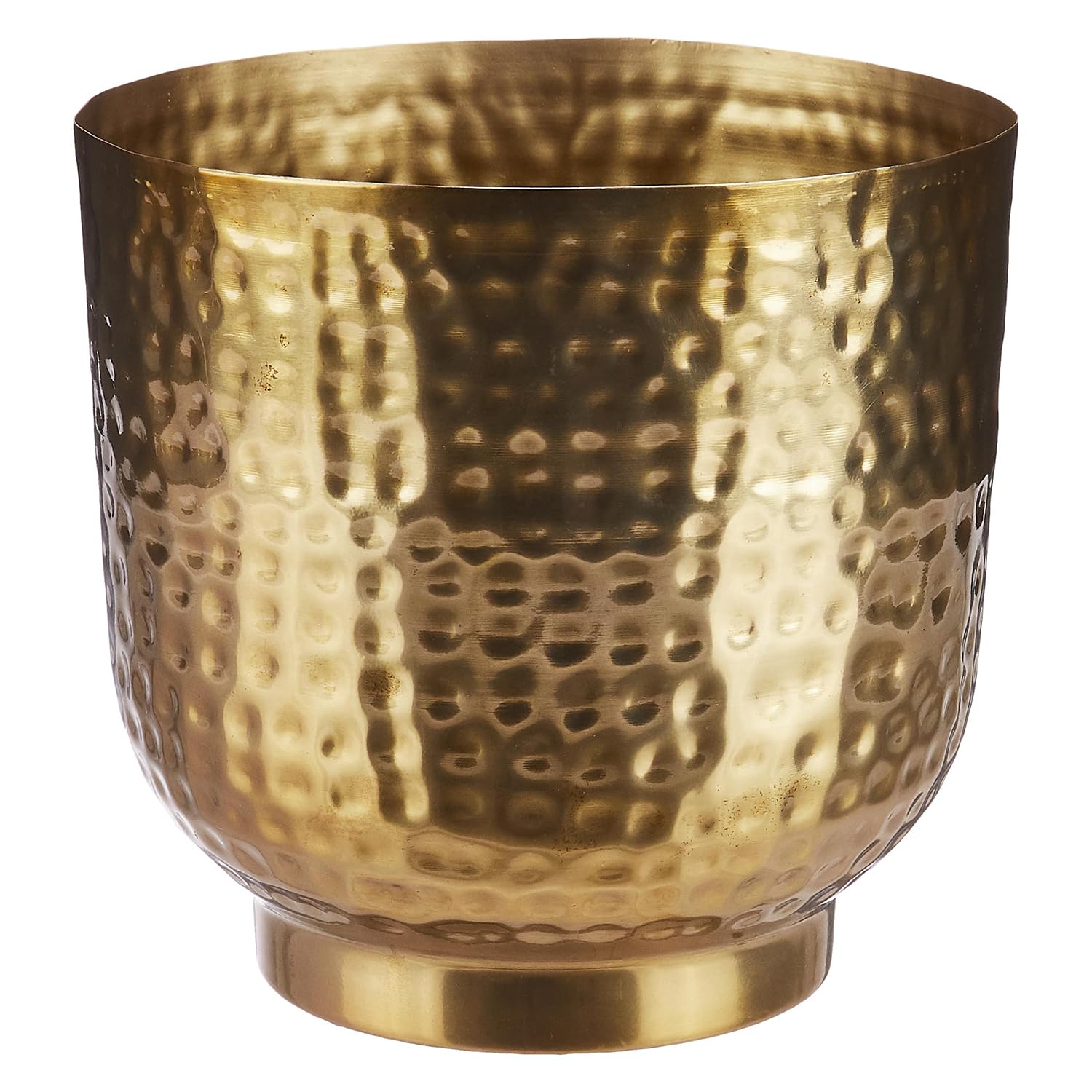 amazon basics Metal Planters with Hammered Texture | Suitable for Living Room, Bedroom Decor | (Glossy Gold) (B0D7D255VL) Amazon Price History, Amazon Price Tracker
