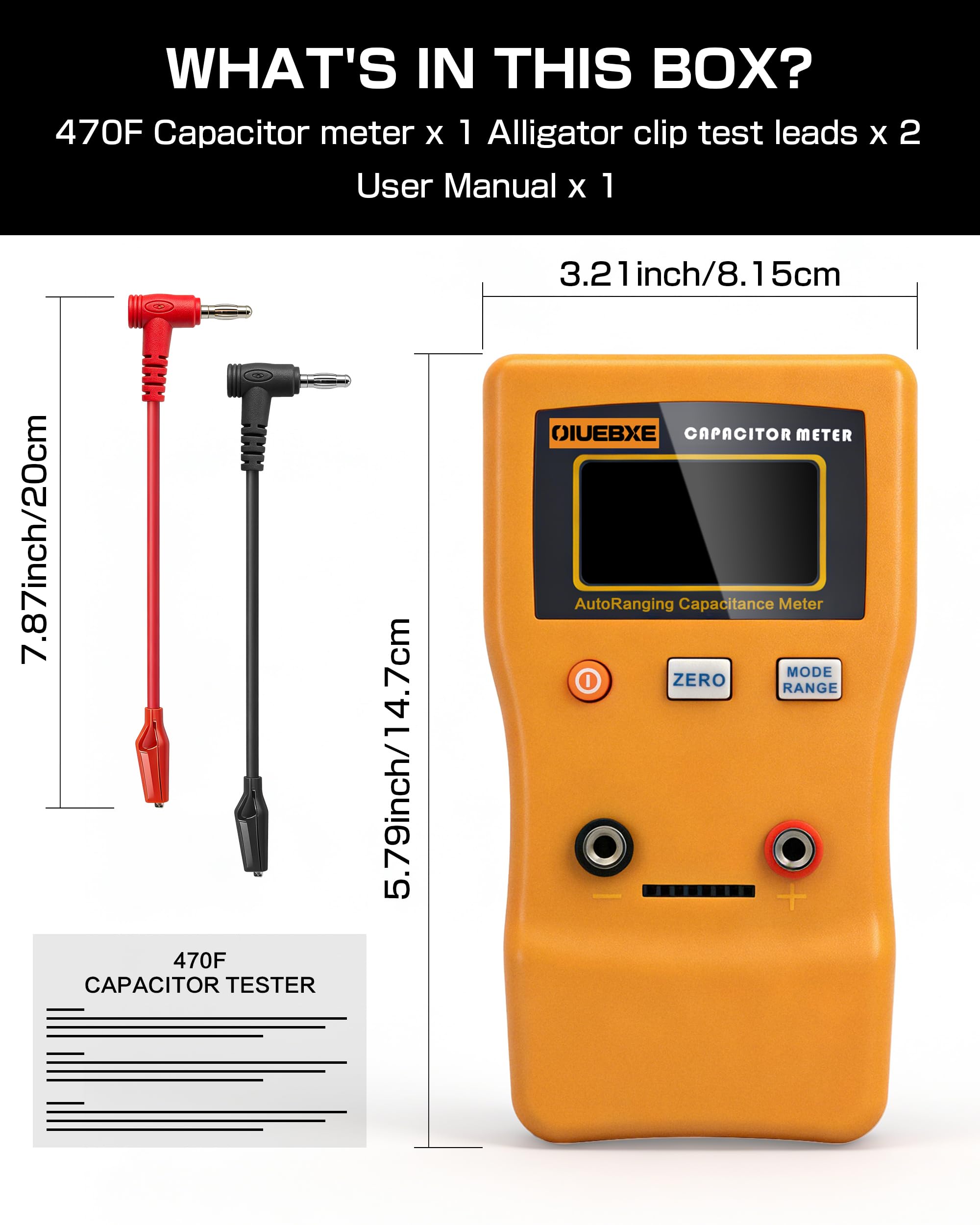CapMaster 470F Capacitor Tester, 0.01pF–470F Wide-Range Capacitance Meter — Amazon image 4