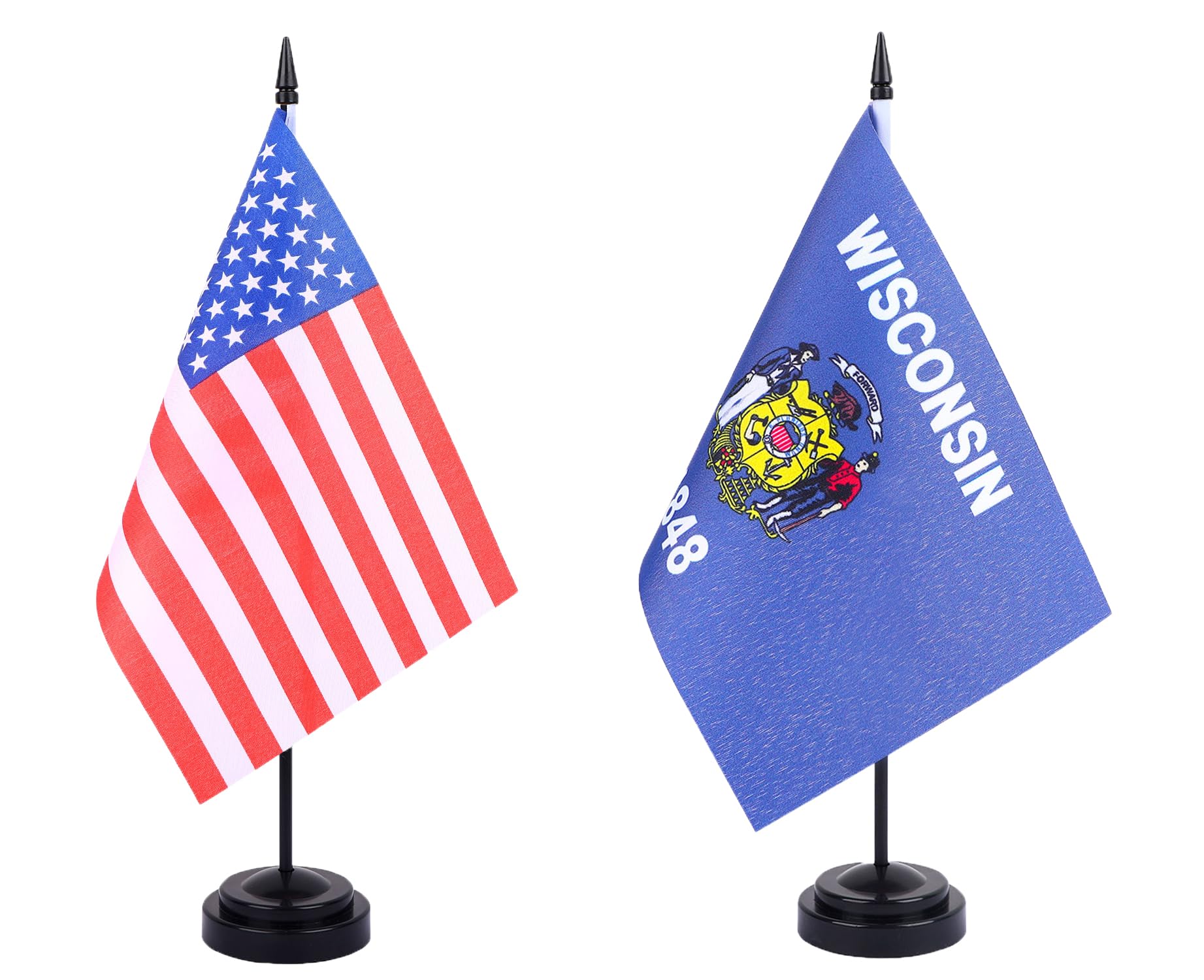 Snapklik.com : WXTWK 2 Pack USA Wisconsin Flag Wisconsin State Desk ...