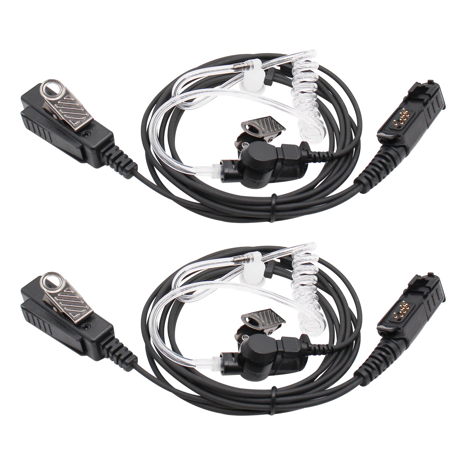 Micro PTT y dos cables de vigilancia en este auricular compatible con Motorola XPR3500e 8