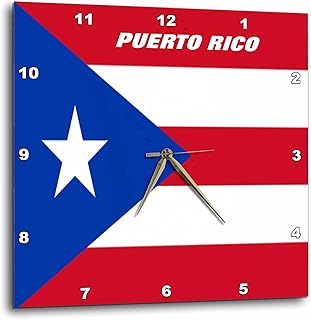 3dRose DPP_45062_1 State Flag of Puerto Rico-Wall Clock, 10 by 10-Inch