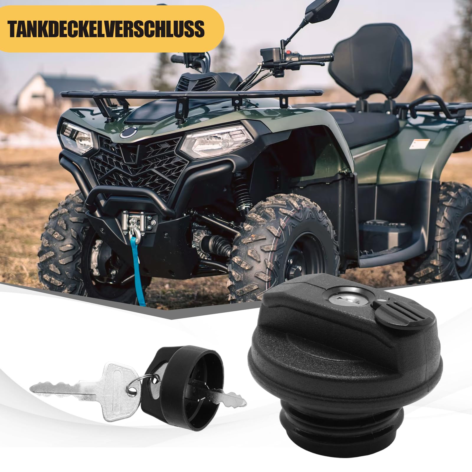 Hoypeyfiy 7020-010120 1 juego de tapas de combustible con cerradura de repuesto para CF-Moto CForce + 450 + EU4, EU5, repuesto para CF-Moto CForce + 520 + EU4, EU5