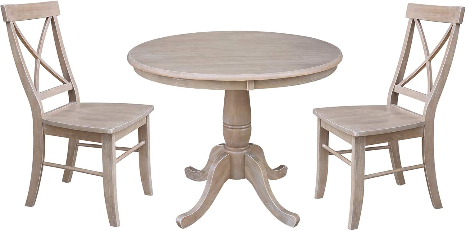 IC International Concepts 36" Round Top Pedestal Table