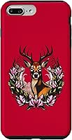 Vista 11 de Arkansas Deer with Antlers and Apple Blossom Tattoo Art Case for iPhone 16