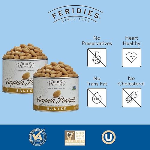 Vista 19 de Paquete de 4 cacahuetes de Virginia salados en lata de 36 onzas Mezcla de miel y queso cheddar