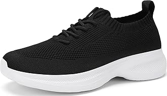 Mens Walking Shoes Breathable Knit Slip On Sneakers Lightweight Athletic Gym Shoes