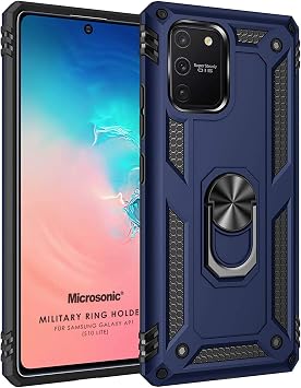 Microsonic Samsung Galaxy A91 i in K l f Military Ring Holder Lacivert [Galaxy A91 ile Uyumlu K l f - Lacivert]