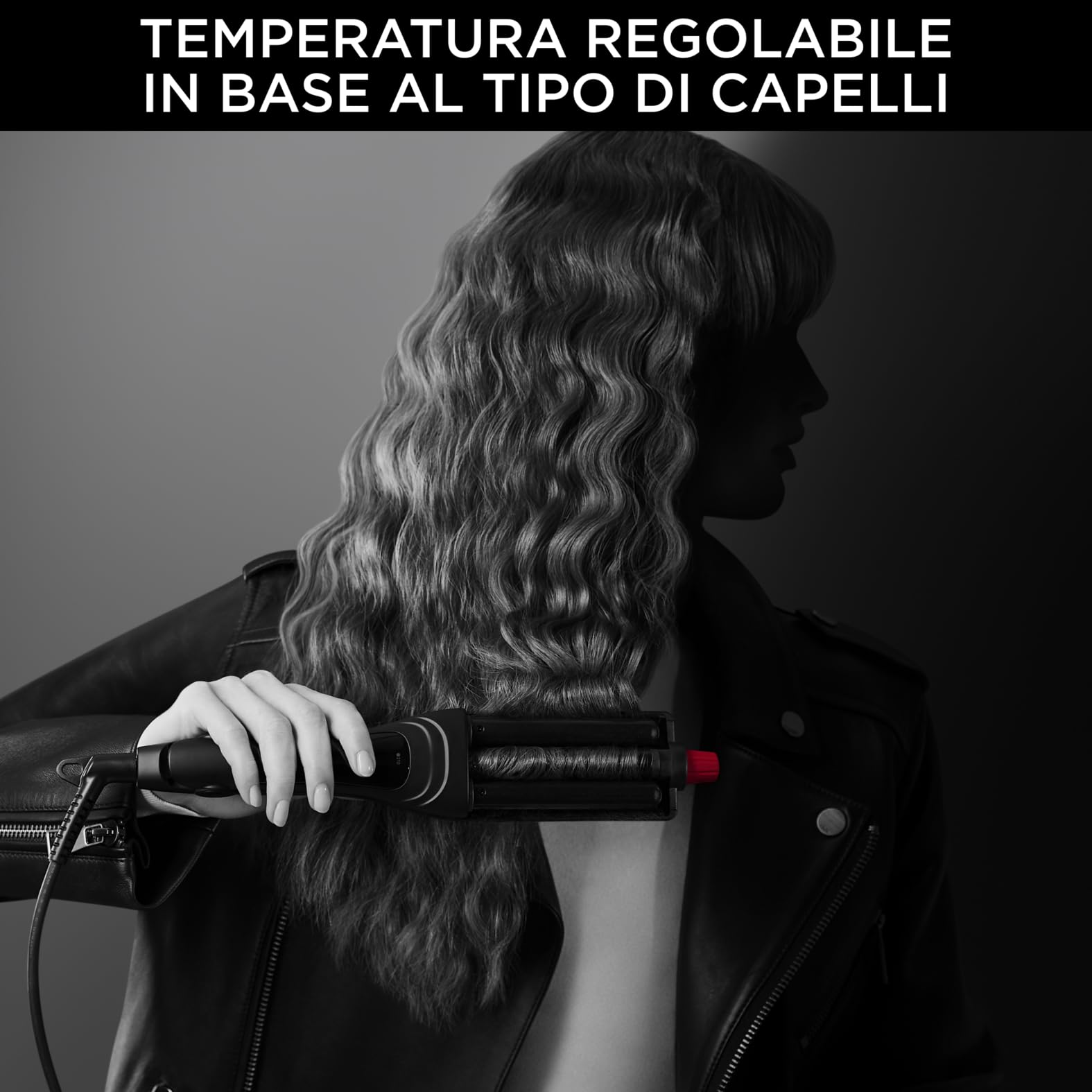 Rowenta x KARL LAGERFELD Waves Addict Hair Waver, Styler per Capelli, 4 Styling Mossi, 4 Impostazioni di Profondità, Temperatura Regolabile per Ogni Tipo di Capelli, Capelli Luminosi, CF471L