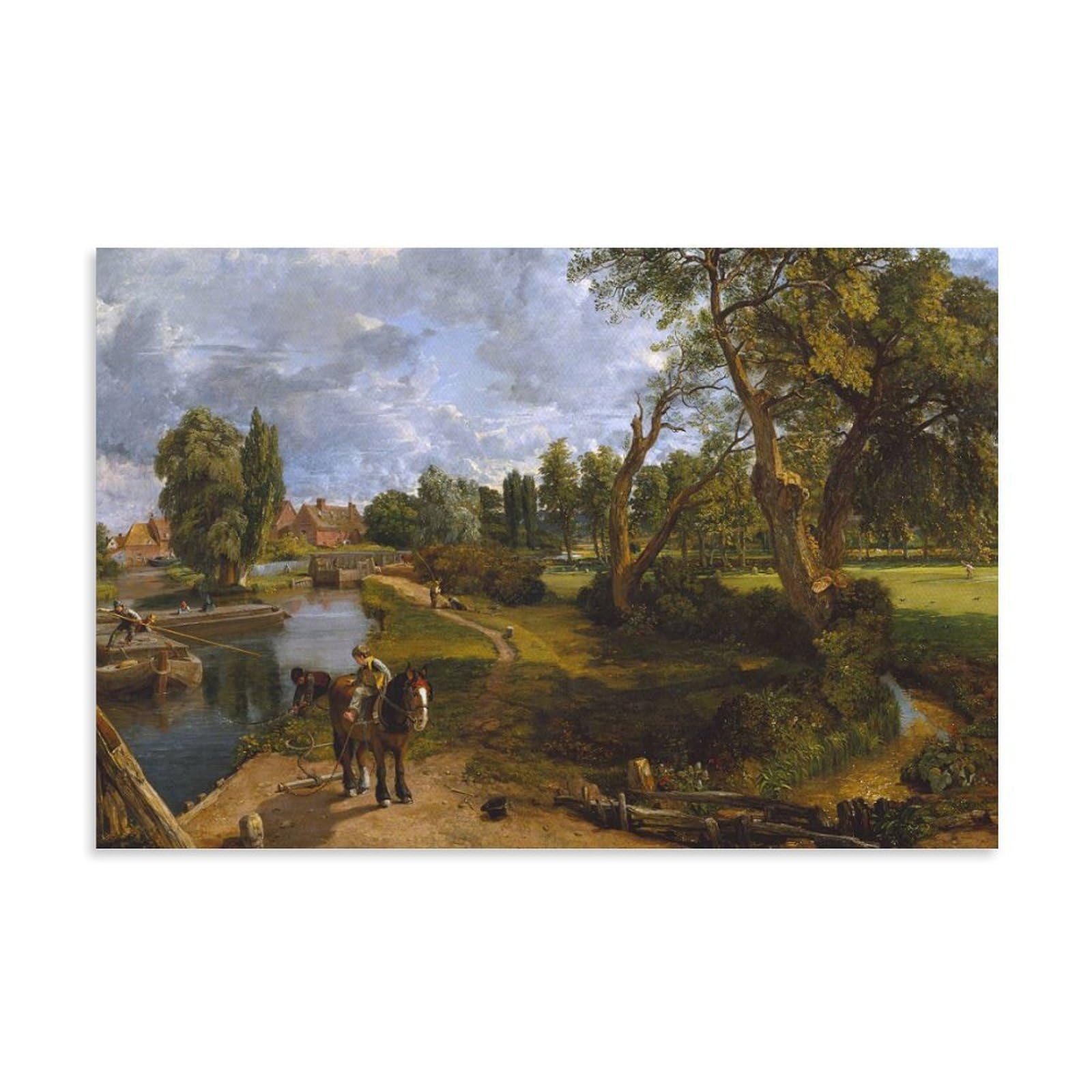 Xuxuecc Unframe John Constable Wall Art Prints Paintings Poster Flatford Mill (Scene On A Navigable River) Cool Artworks Painting Wall Art Canvas Prints Hanging Picture Home Decors Gift Idea 24X36inch(60X90cm
