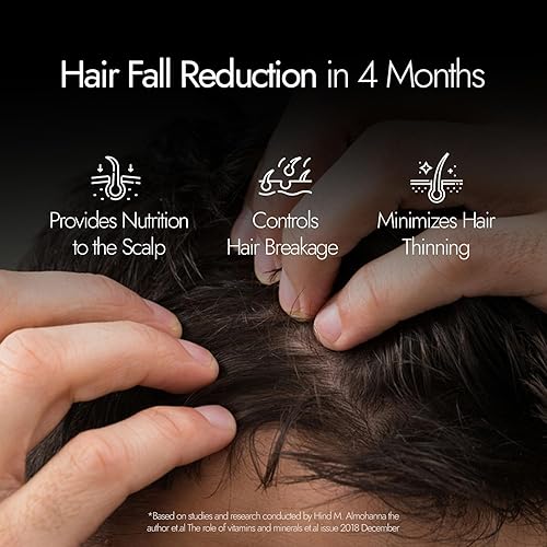 Miniatura 4 de Kapiva Gomitas de cabello para hombres  Controla la caída del cabello y aumenta el crecimiento del cabello  Paquete de 30 días