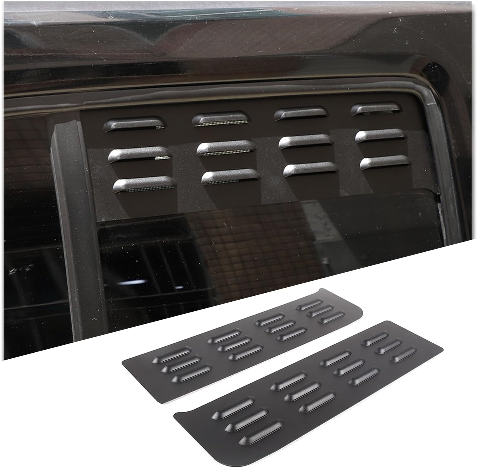 2rd Row Ventilation Louvers Panel for Hummer H3 2005-2009, Rear Row Doors Window Vents Cover, Rear Side Door Window Air Vents Panel, Alumium Alloy