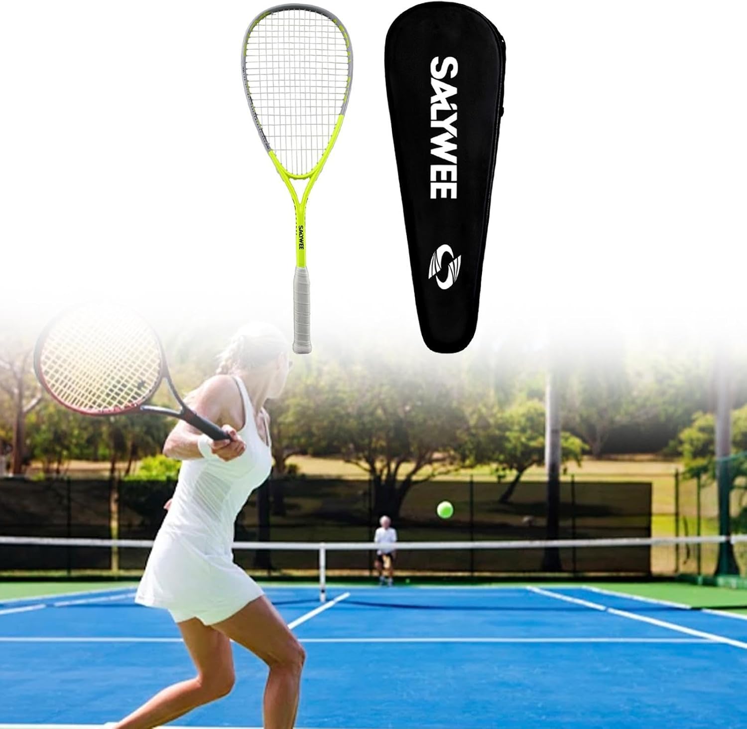 Carbon Fiber Frame Squash Racket Squash Paddle Classical Multifunction Supplies Tear Drop Squash Racquet for Office Traveling
