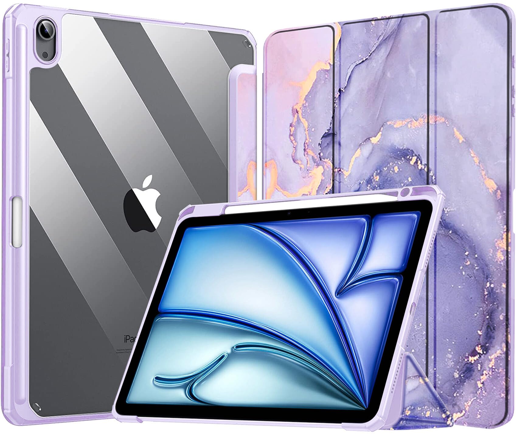 Robustrion Case Cover for iPad Air 11 Inch Cover M4 / M3 / M2 / iPad Air 5th Generation/Air 4th Gen Hybrid Case with [Pencil Holder] for iPad Air 11 inch M4 / M3 / M2 / Air 4th 5th Gen - Lavender — Amazon image 9