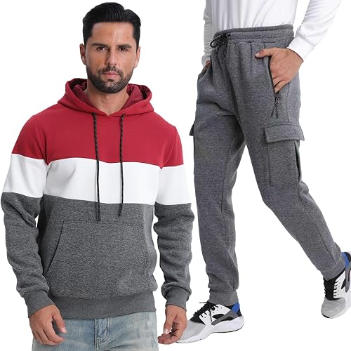 Lololeneon Sweatsuits for Men Tracksuits 2 Pieces Sets Hoodies Casual Sweat Suit