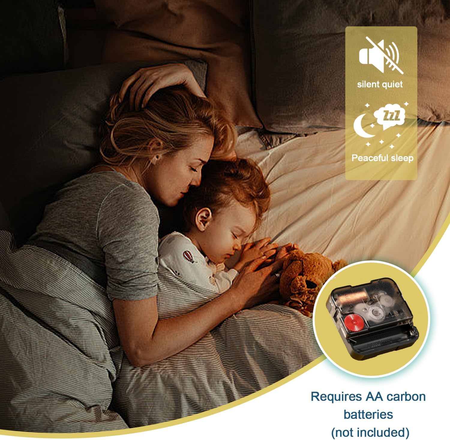 Extra Large Metal Wall Clock 40 inch, Decorative Wall Clocks European Style for Living Room, Mid Century Gold Silent Non-Ticking Clock, Modern Wall Decor for Bedroom/Office/Home