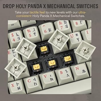 DROP + The Lord of the RingsTM Dwarvish TKL Mechanical Keyboard - MT3 Profile Keycaps with Accent Keys - Holy Panda X Tactile Switches - PBT Dye-Sub Keycaps - LED Backlight - Dark Gray