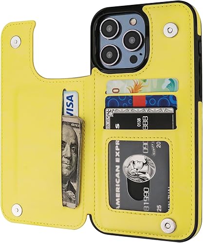 Miniatura 8 de ONETOP Funda tipo cartera compatible con iPhone 14 Pro Max con soporte para tarjetas, funda de piel sintética con ranuras para tarjetas, doble