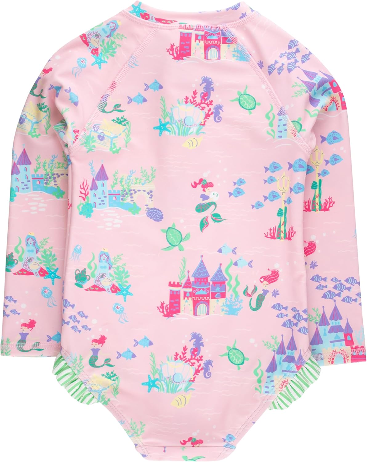 RuffleButts® Girls One Piece Rash Guard Baby Swimsuit UPF 50+ Sun Protection