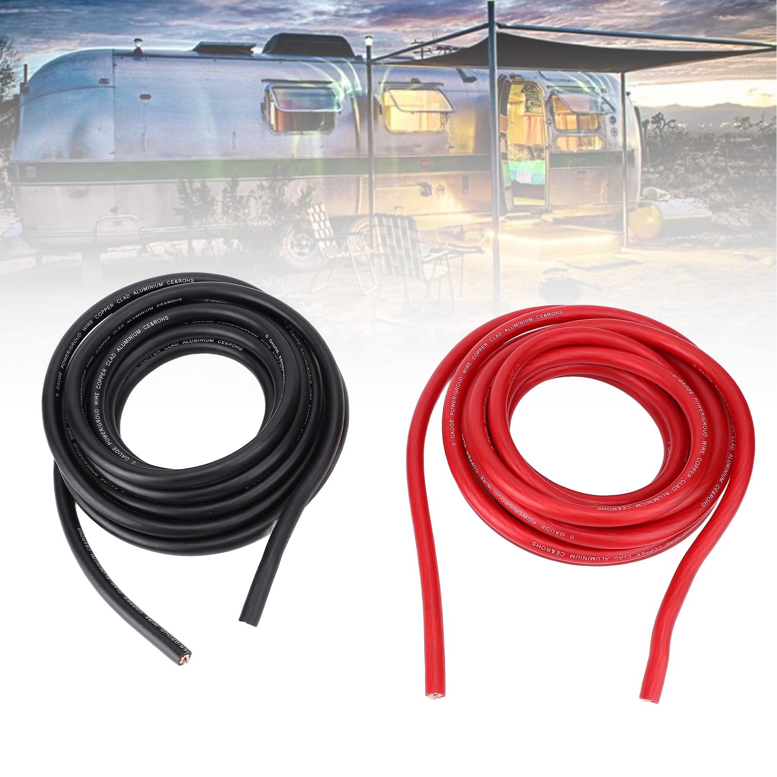 Luocute 1/0 Gauge Draht 20 Fuß, Rot Schwarz